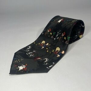 1996 Looney Tunes Mania Full Cast Of Characters Neck Tie Black Vintage 90's